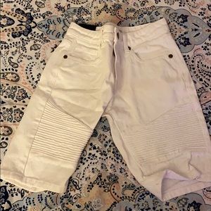 Boys moto denim shorts